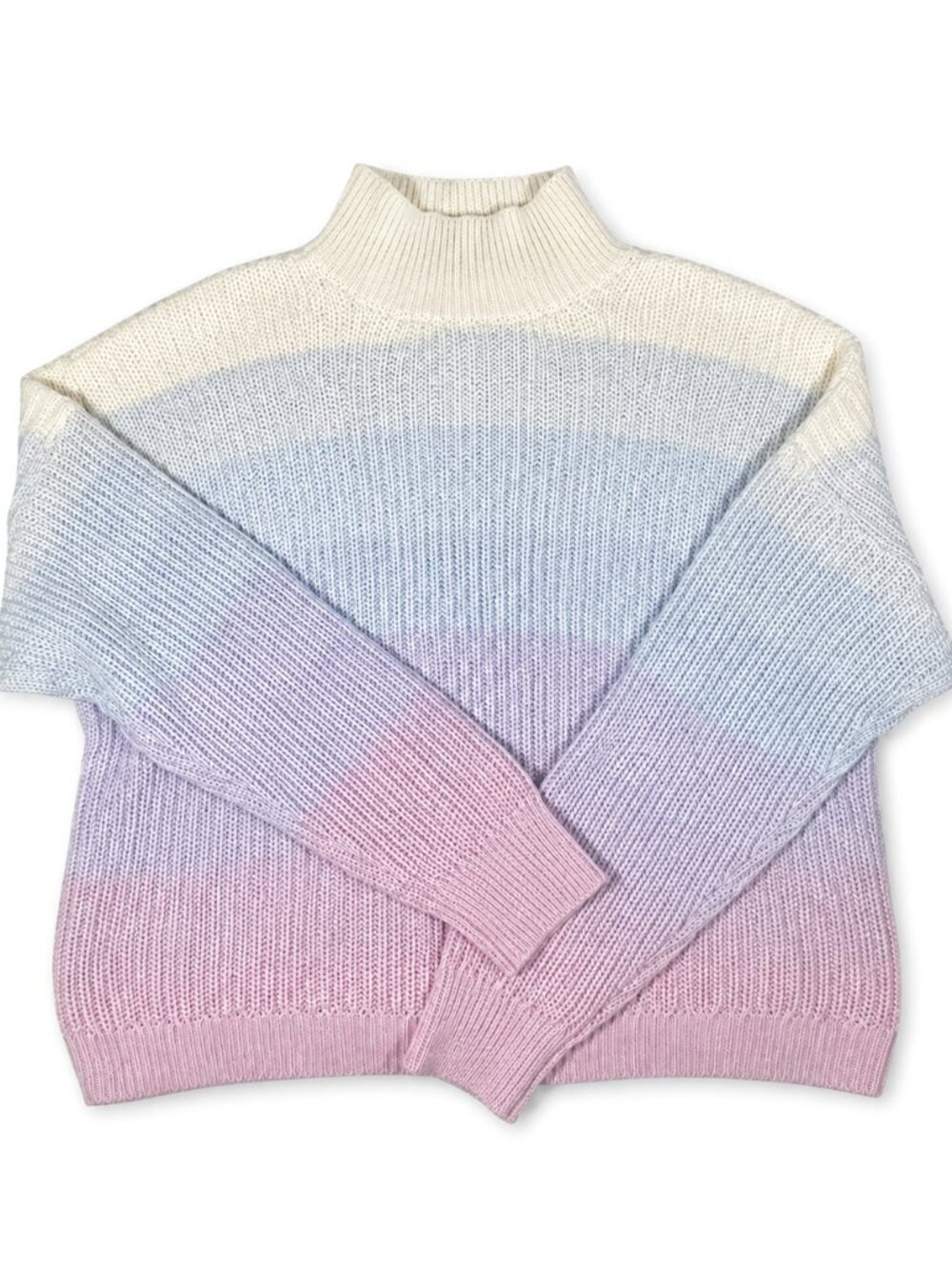 LC Lauren Conrad Pastel Gradient Knit Mockneck Sweater NWOT Women Size XLarge